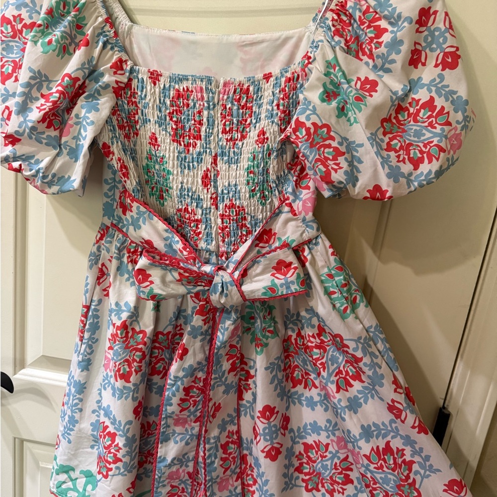 Peach Love California Floral Puff Sleeve Romper - Picture 3 of 7